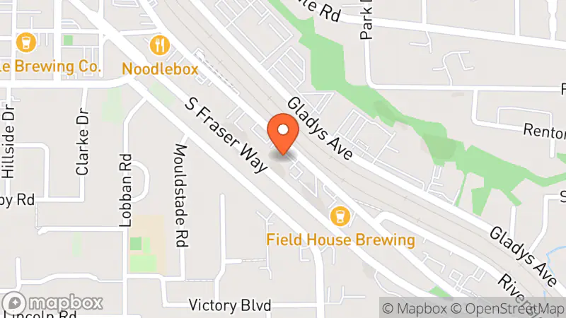 Map showing location of Abbotsford Bibles For Missions Thrift Store