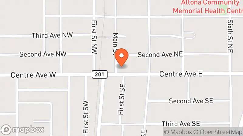 Map showing location of Altona MCC Gift & Thrift Shop