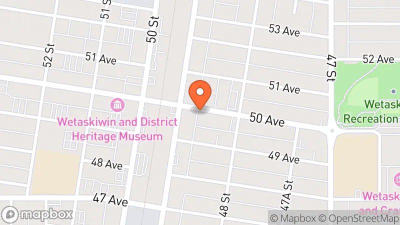 Map showing location of Amen Thrift Shop