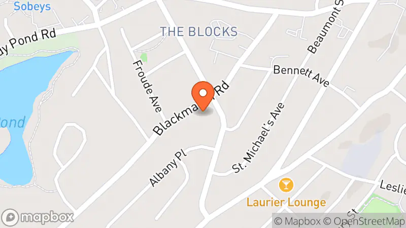 Map showing location of Beagle Paws Thrift Store