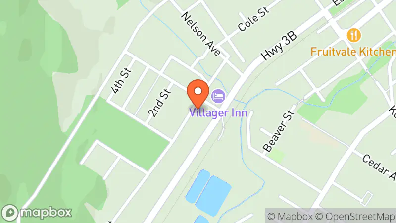 Map showing location of Beaver Valley Thrift Store