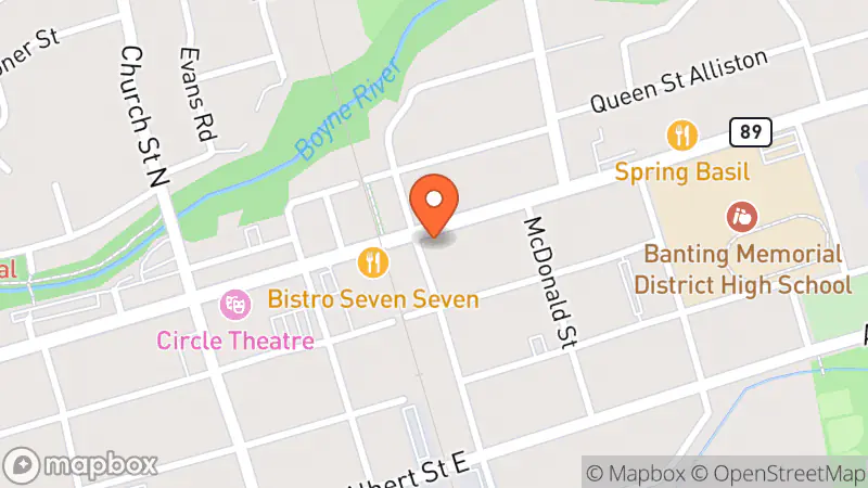 Map showing location of Bethany Cafe & Thrift Shop