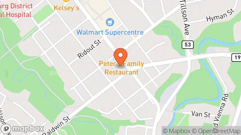 Map showing location of Betty's Marketplace