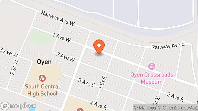 Map showing location of Big Country Thrift Store