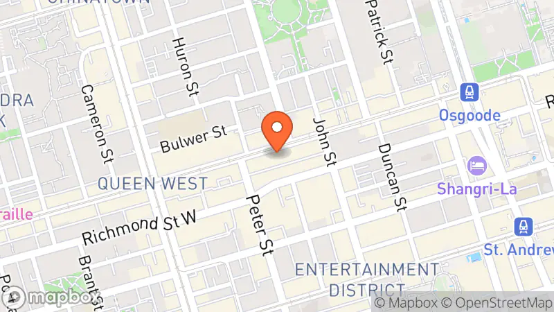 Map showing location of Black Market Vintage Upstairs