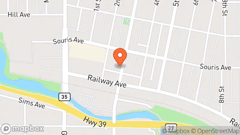 Map showing location of Blue Earth Second Hand Store