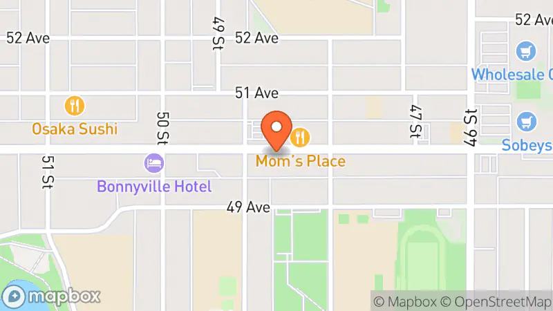 Map showing location of Bonnyville Bargain Boutique