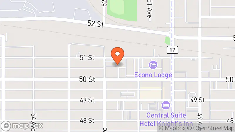 Map showing location of Brass & Thread Thrift Co.