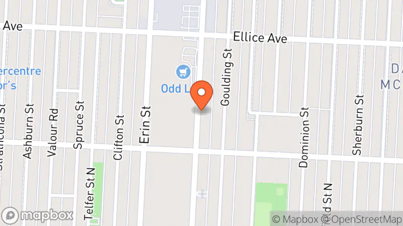 Map showing location of Brian's Corner Antiques & Thrift