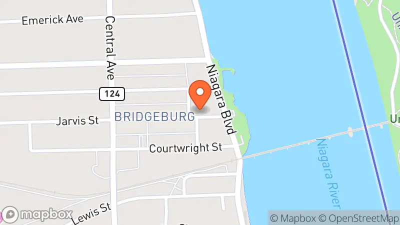 Map showing location of Bridgeburg Books and Games
