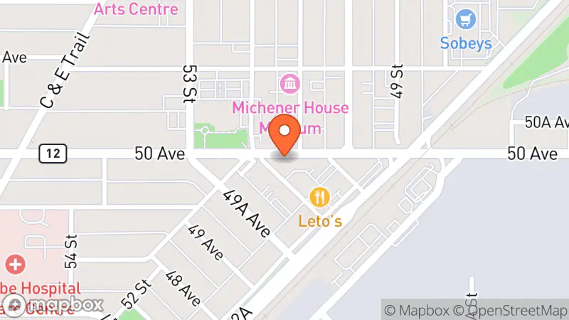 Map showing location of Building Blocks Thrift Store