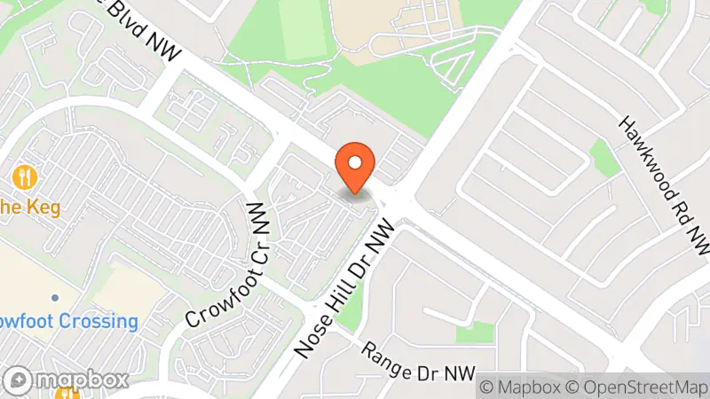 Map showing location of Calgary Crowfoot Goodwill Donation Centre