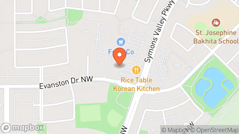 Map showing location of Calgary Evanston Goodwill Donation Centre