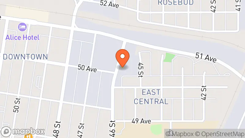 Map showing location of Camrose ReStore Habitat for Humanity