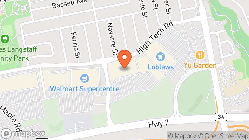 Map showing location of Canadian Tire