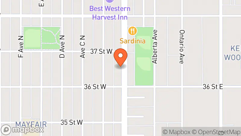 Map showing location of Cashopolis Saskatoon