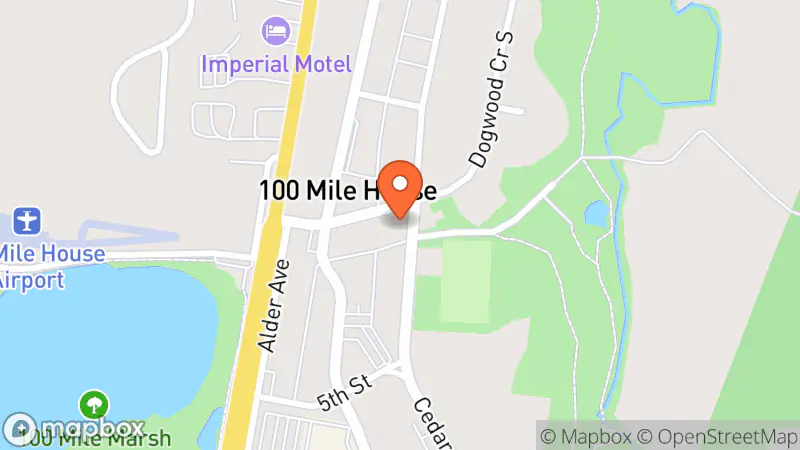 Map showing location of Cedar Crest Thrift Shop