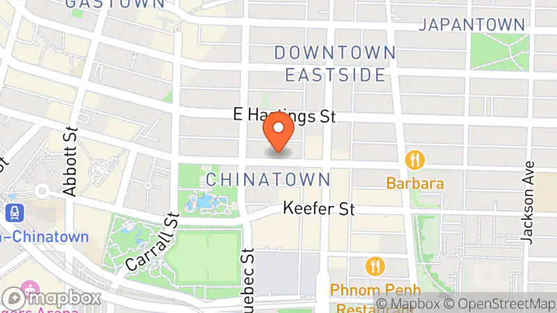 Map showing location of Chinatown Vintage Community Thrift Shop