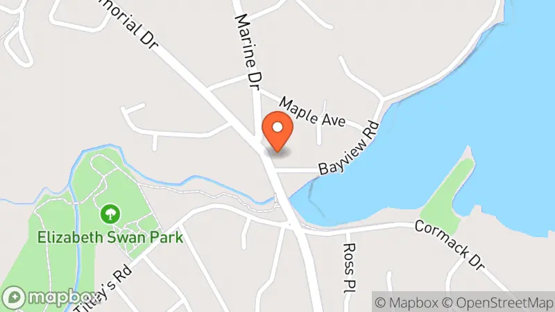 Map showing location of Clarenville Area SPCA Thrift Store