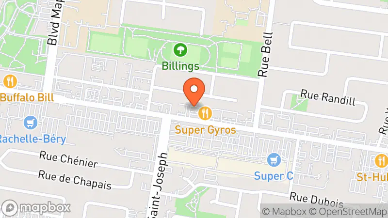 Map showing location of Cordonnerie & Friperie Châteauguay