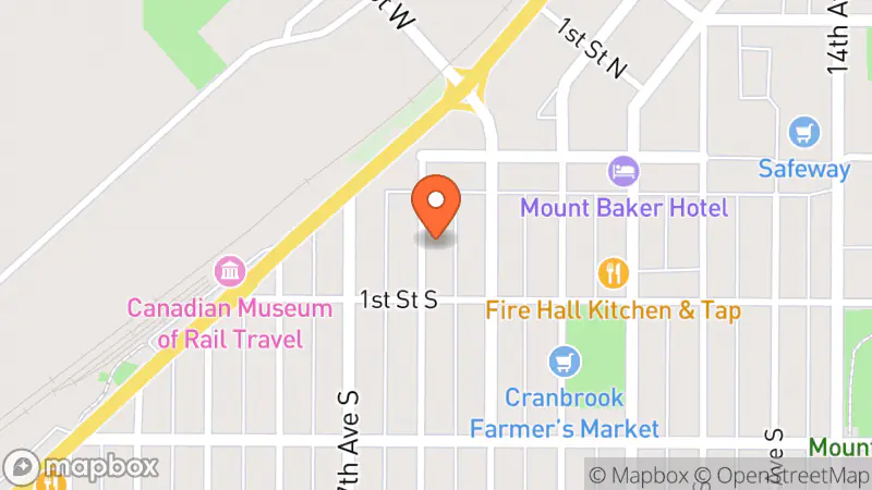 Map showing location of Cranbrook Health Care Auxiliary Society