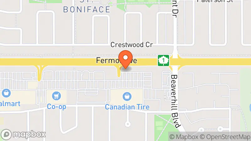Map showing location of Donate Box ( Thrift Store)