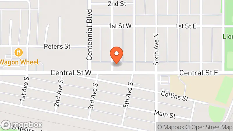 Map showing location of Dreamers Thrift Clothing