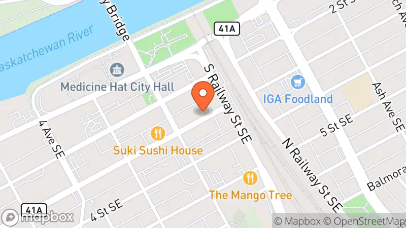 Map showing location of DYL Fashions Thrift Store