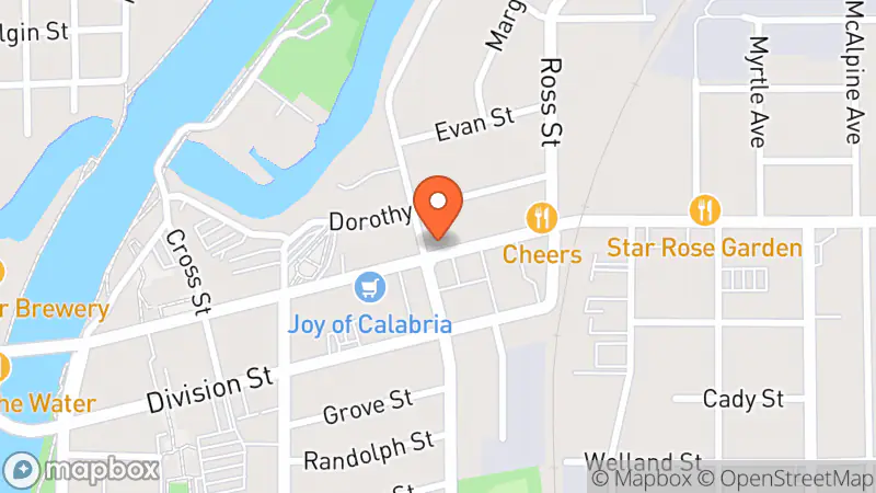 Map showing location of East Main Street Exchange