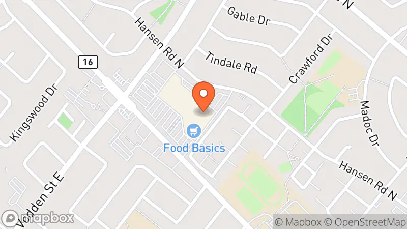 Map showing location of EBM Thrift Store