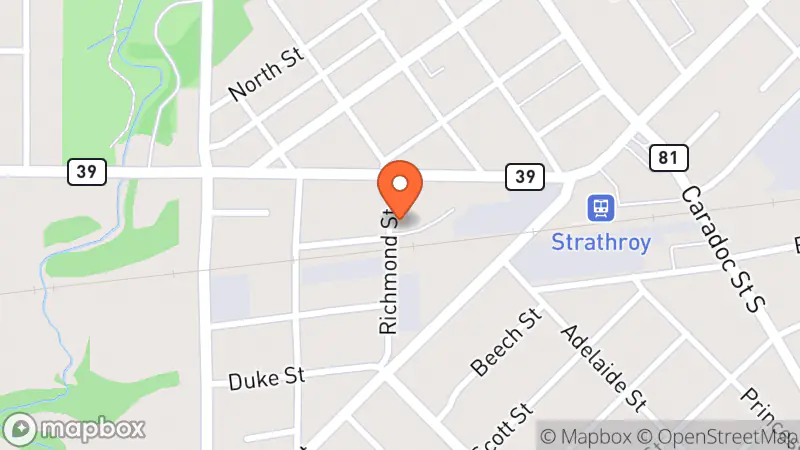 Map showing location of Economy Shop - St. Vincent de Paul