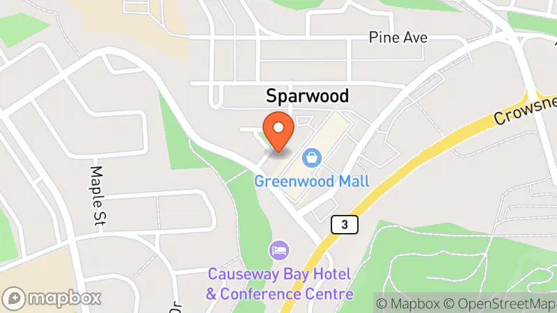 Map showing location of Elk Valley Thrift Shop Society