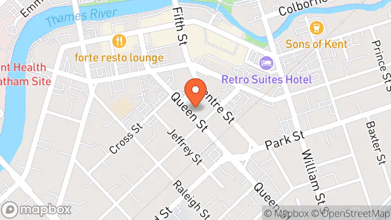 Map showing location of Encore Shop & Gallery