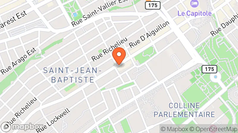 Map showing location of Entre Nous Écochange