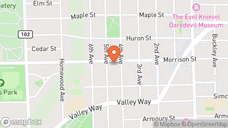 Map showing location of Erodise Thrift Store