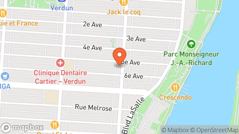 Map showing location of Espace Secondaire