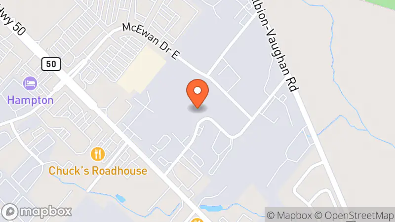Map showing location of Evolve Caledon Donation Centre