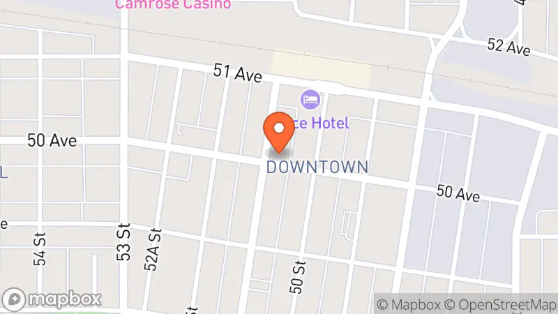 Map showing location of Family Thrift Shop