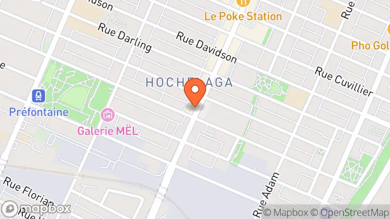 Map showing location of Feu Hochelaga vêtements et accessoires vintage