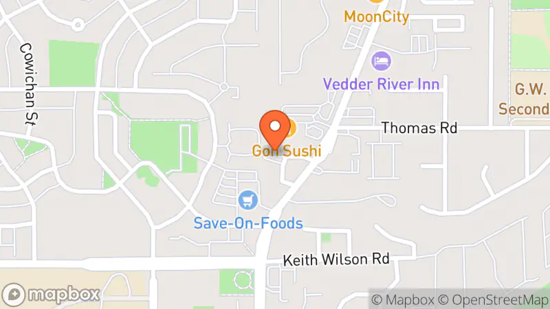 Map showing location of Finders Seekers Thrift Store