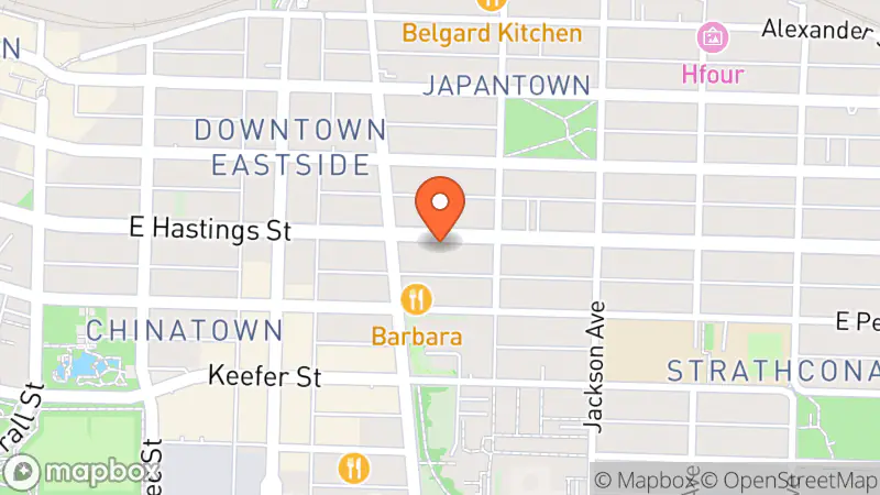 Map showing location of First United Thrift Store