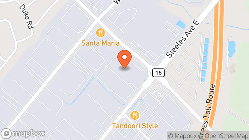 Map showing location of Flair Fabrics Canada