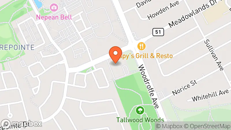 Map showing location of Friends of the Ottawa Public Library