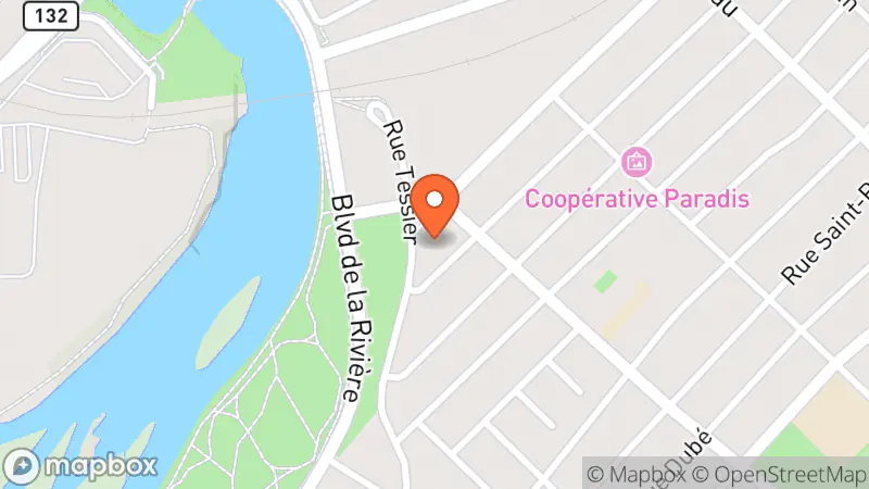 Map showing location of Friperie de L'Est Inc