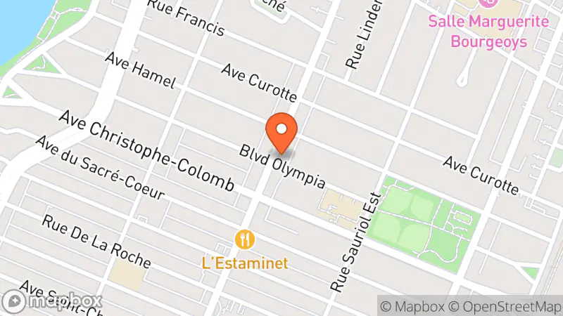 Map showing location of Friperie Mystik