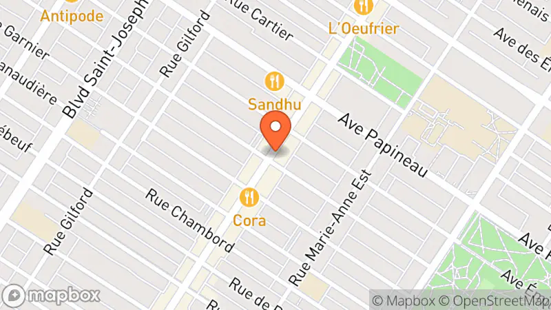 Map showing location of Friperie Secondli