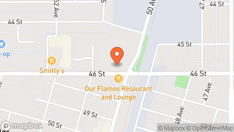 Map showing location of Funky Little Thrift Store