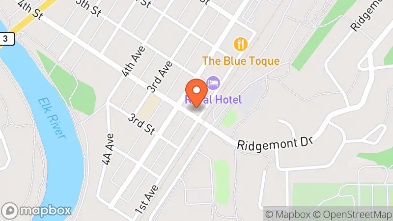 Map showing location of GearHub Sports