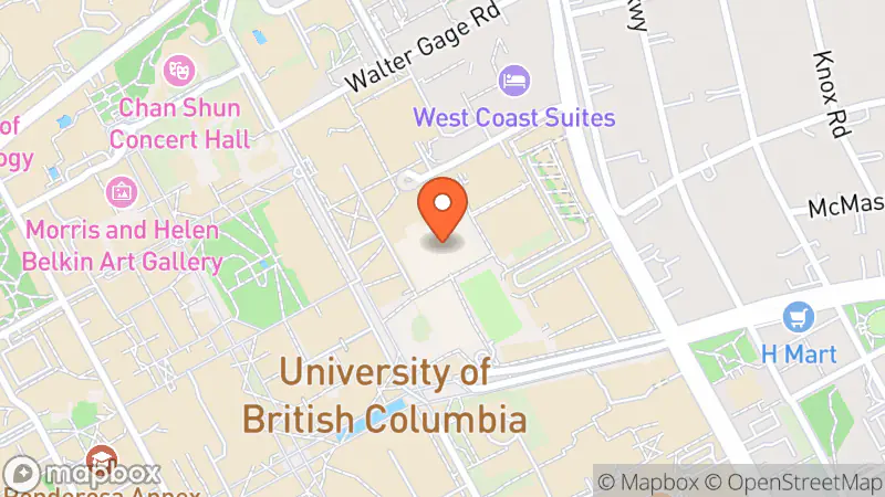Map showing location of Get Thrifty UBC