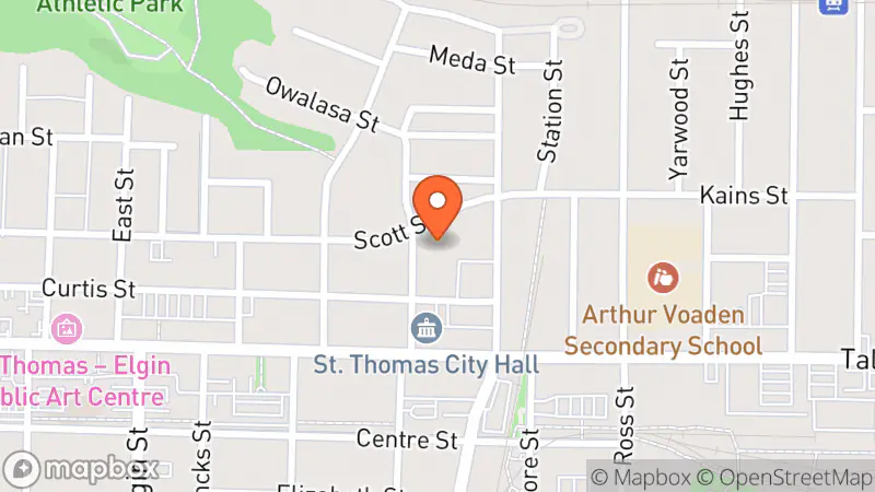 Map showing location of Gisela's Thrift Shop